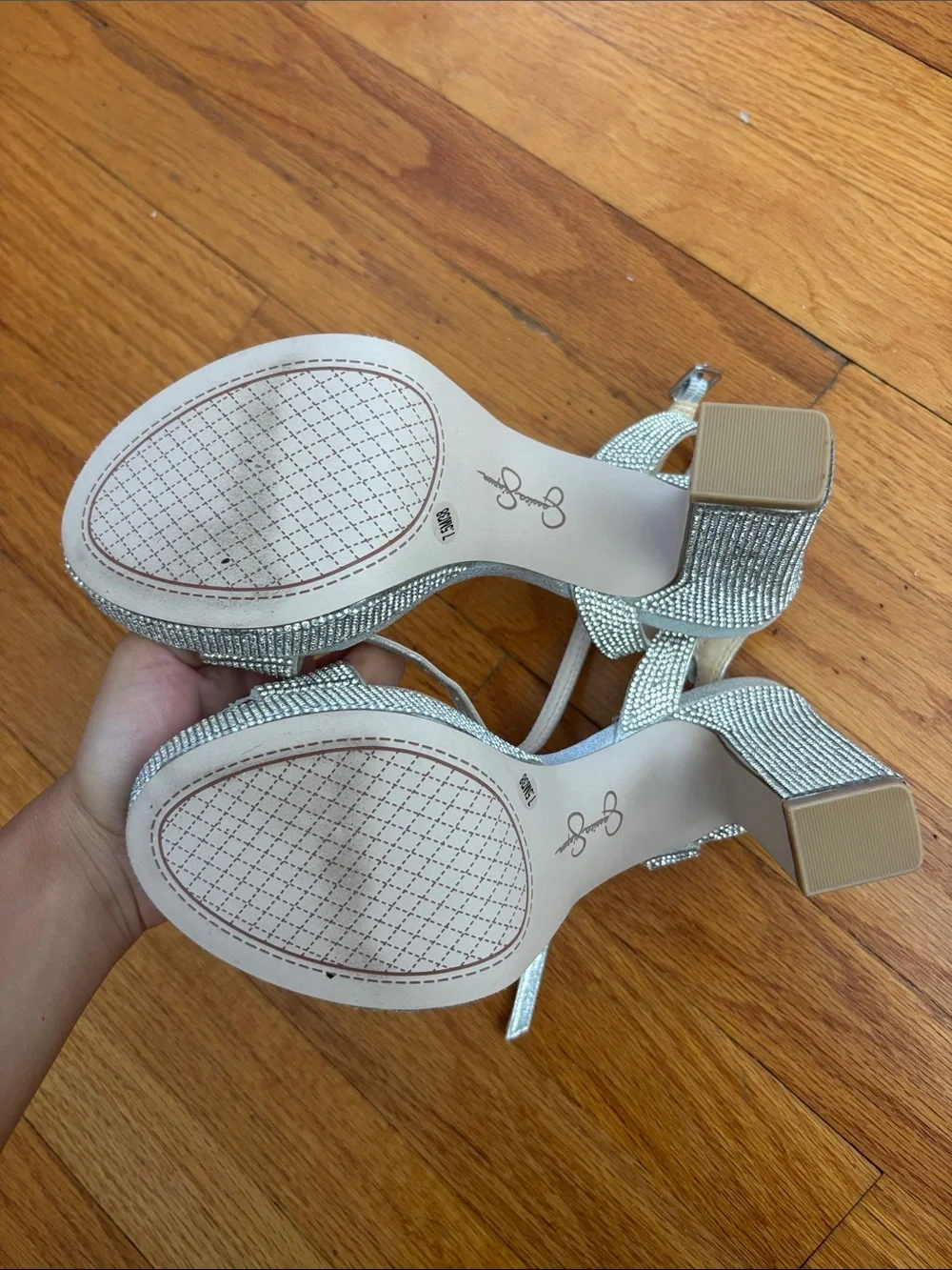 Jessica Simpson Silver Crystal Platform Sandal